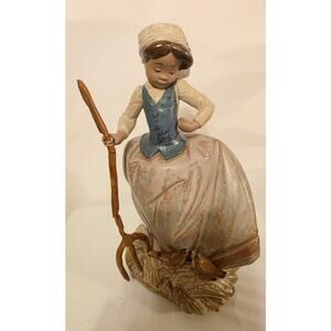 Lladro Statuette Sharing the Harvest Gres Finish #2179 Retired QUE BIEN CONTAIS